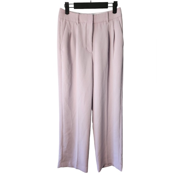 Aritzia Wilfred Pant High-Waist Wide Leg Japanese Crepe Trousers Size 4 Lilac - Picture 3 of 15
